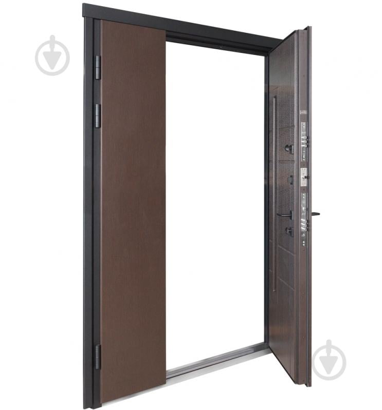 Двері вхідні Булат Термо Хаус 705 венге темний / венге темний 2050x1200 мм праві - фото 3