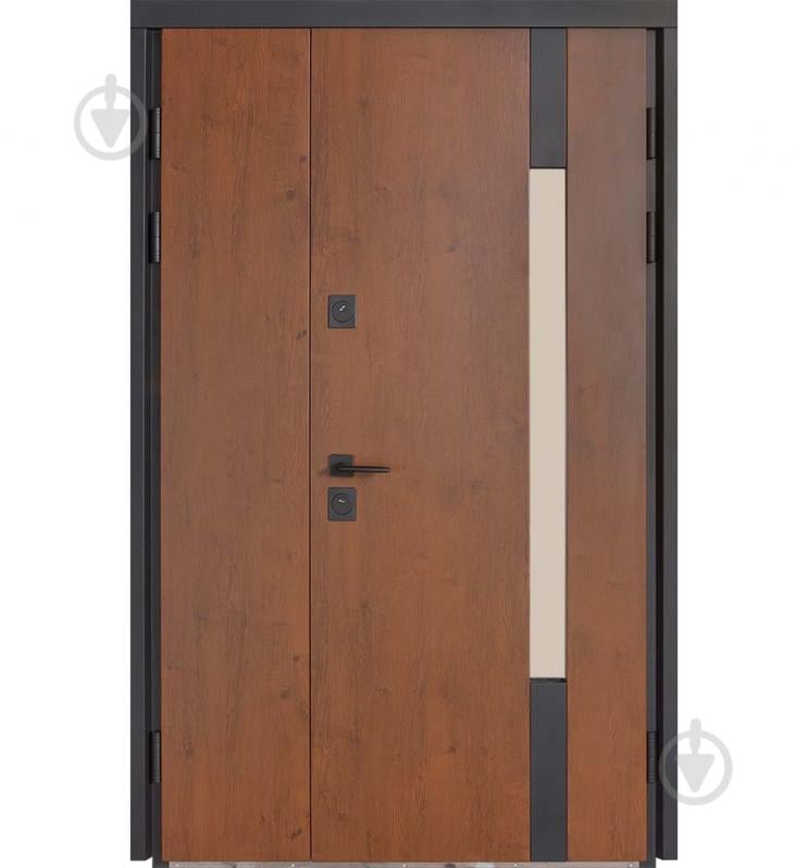Двері вхідні Булат Термо Хаус 705 горіх 2050x1200 мм праві - фото 1