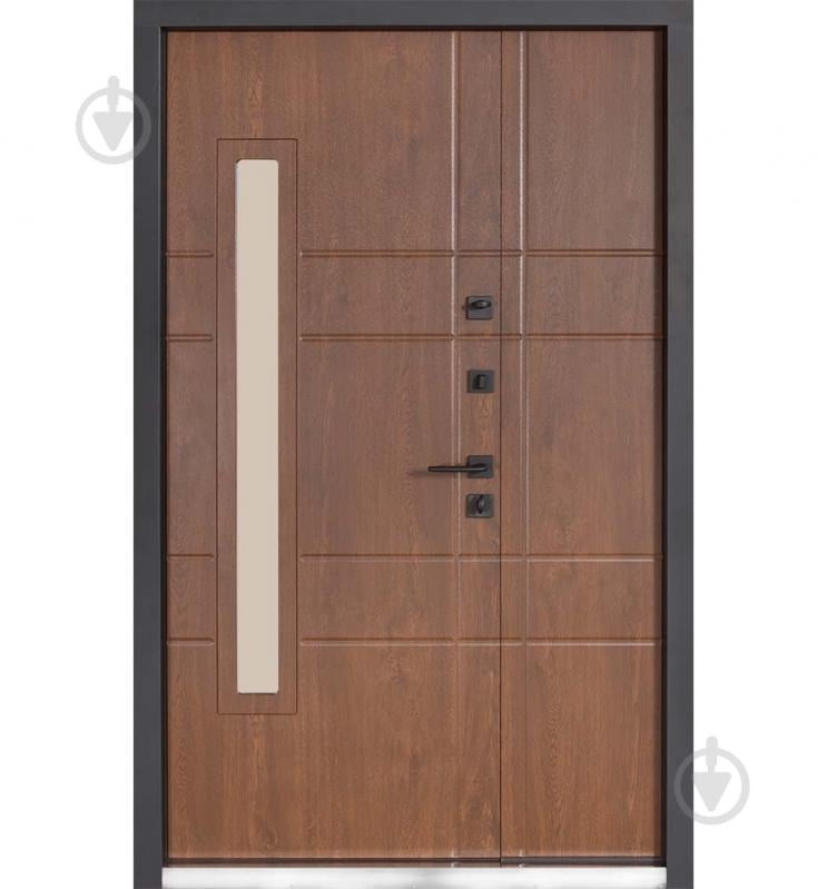 Двері вхідні Булат Термо Хаус 705 горіх 2050x1200 мм праві - фото 2