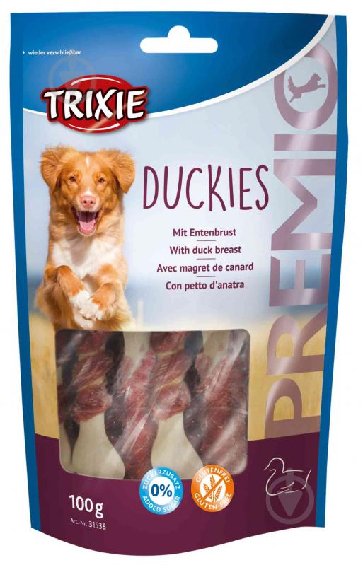 Ласощі Trixie Преміо Duckies кальцієві кісточки з качкою 100 г арт.31538 - фото 1