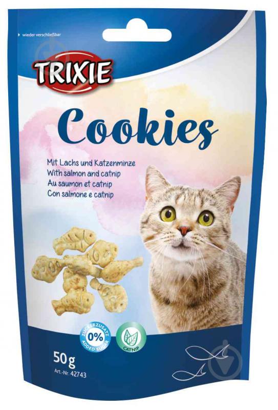 Лакомство Trixie Премио Cookies с лососем и кошачьей мятой 50 г