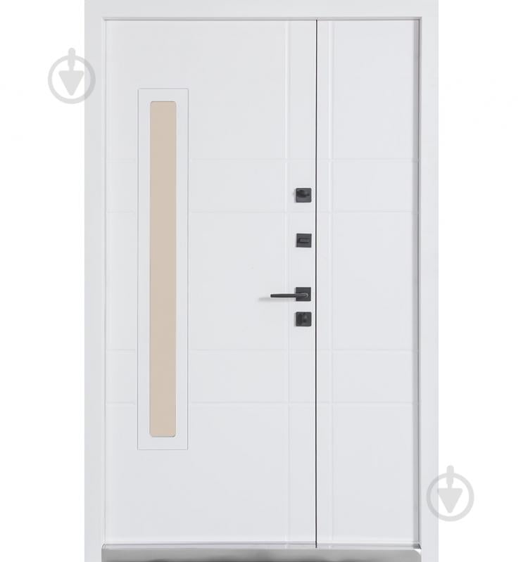 Двері вхідні Булат Термо Хаус 705 темний антрацит / білий атласний 2050x1200 мм праві - фото 2