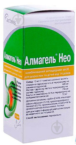 Алмагель нео д/перор. заст. по 10 мл №10 у пак. суспензія - фото 1