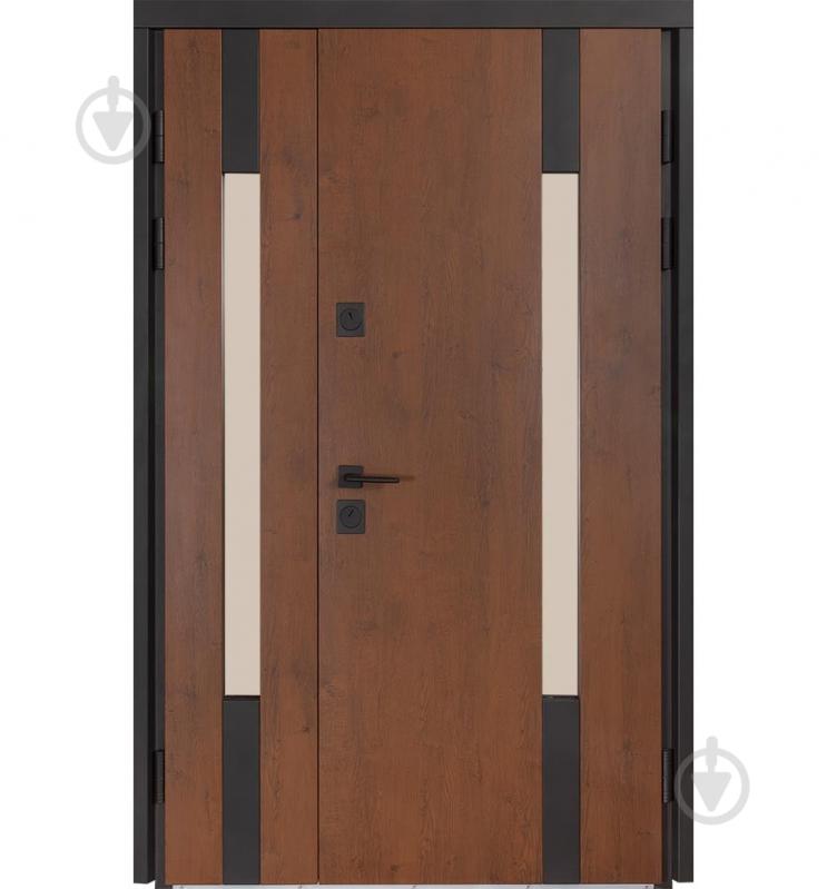 Дверь входная Булат Термо Хаус 706 дуб бронзовый / молочный клен 2050x1200 мм левая - фото 1