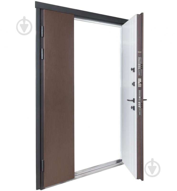 Двері вхідні Булат Термо Хаус 710 венге темний / білий атласний 2050x1200 мм праві - фото 3