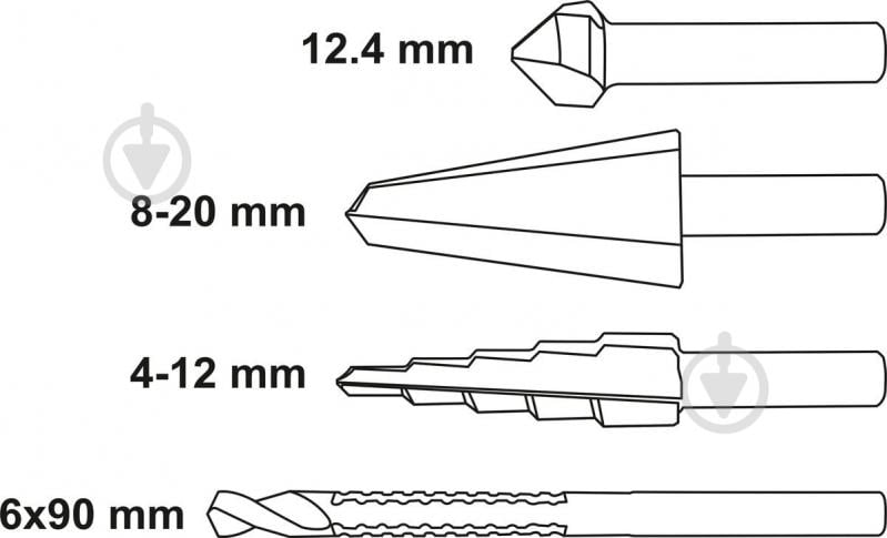 Набір свердел по металу STHOR HSS 4241 4 шт. 22640 - фото 4
