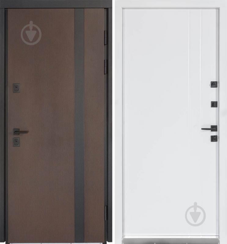 Дверь входная Булат Термо Хаус 710 венге темный / белый атласный 2050x950 мм правая - фото 1