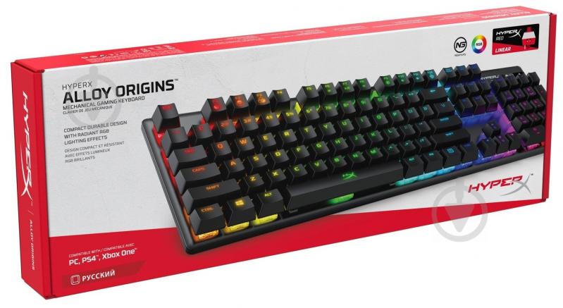 Клавиатура HyperX Alloy Origins Aqua USB RGB US Black (HX-KB6AQX-US) - фото 6