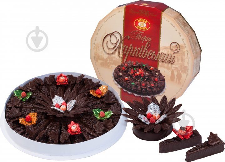 Торт шоколадно-вафельний Бісквіт-шоколад Харківський 1.5 кг (4820026671536) - фото 1