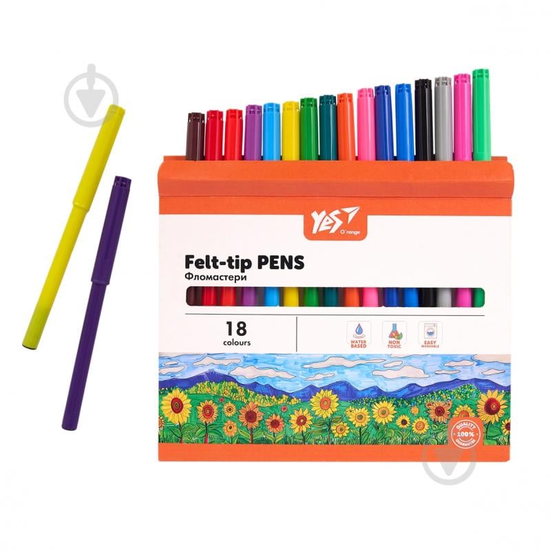 Набір фломастерів 18 кольорів Orange Line YES - фото 5 Набір фломастерів 18 кольорів Orange Line YES - фото 5