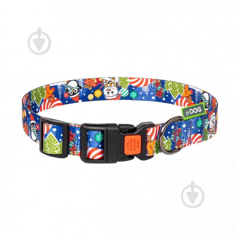 Ошейник HiDog "Christmas" синий 103\1049 - фото 1 Ошейник HiDog "Christmas" синий 103\1049 - фото 1