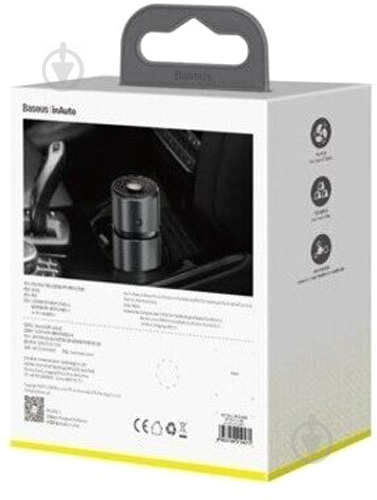 Нейтралізатор запаху на панель приладів BASEUS Breeze fan Air Freshener for vehicles Black (SUXUN-WF01) одеколон, морський - фото 8