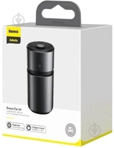 Нейтралізатор запаху на панель приладів BASEUS Breeze fan Air Freshener for vehicles Black (SUXUN-WF01) одеколон, морський - фото 7