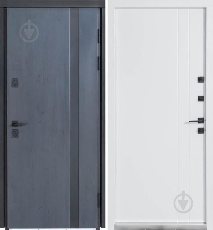 Двері вхідні Булат Термо Хаус 710 темний антрацит / білий атласний 2050x950 мм праві - фото 1 Двері вхідні Булат Термо Хаус 710 темний антрацит / білий атласний 2050x950 мм праві - фото 1