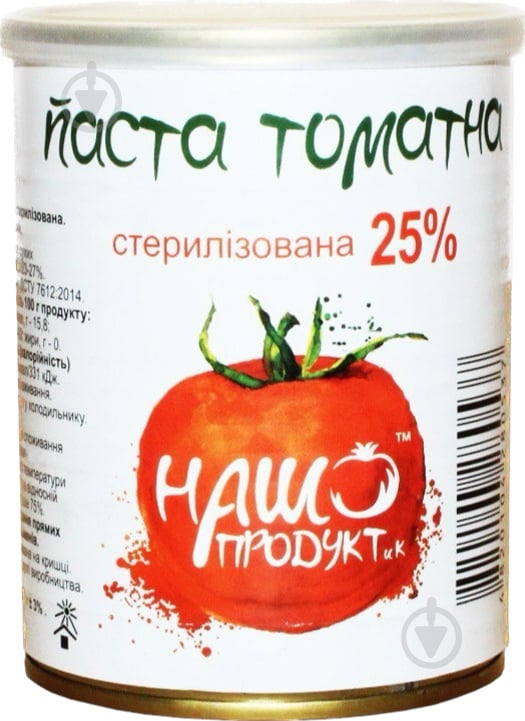 Паста томатна Наш Продукт і К стерилізована 25% 380 г - фото 1