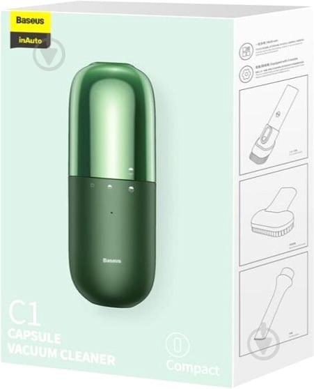 Пылесос автомобильный BASEUS C1 CLEANER GREEN - фото 9