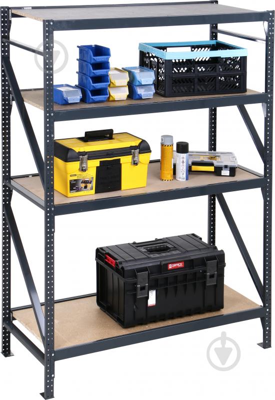 Стелаж «Атлант-400» на 4 полки ДСП 1800x1280x550 мм графит - фото 3 Стелаж «Атлант-400» на 4 полки ДСП 1800x1280x550 мм графит - фото 3