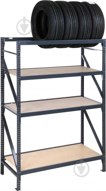 Стелаж «Атлант-400» на 4 полки ДСП 1800x1280x550 мм графит - фото 2 Стелаж «Атлант-400» на 4 полки ДСП 1800x1280x550 мм графит - фото 2