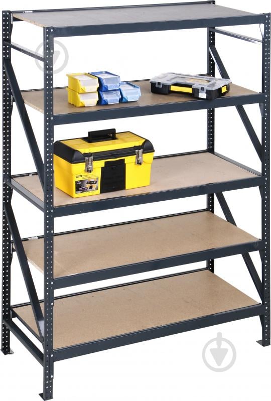 Стелаж «Атлант-400» на 5 полок ДСП 1800x1280x550 мм графит - фото 2 Стелаж «Атлант-400» на 5 полок ДСП 1800x1280x550 мм графит - фото 2