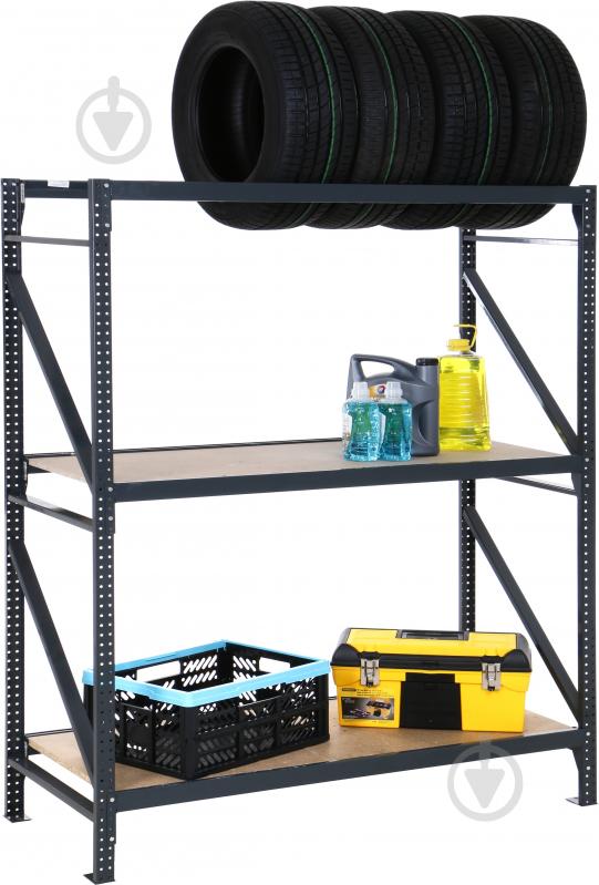 Стелаж «Атлант-400» на 3 полки ДСП 1800x1880x550 мм графит - фото 3 Стелаж «Атлант-400» на 3 полки ДСП 1800x1880x550 мм графит - фото 3