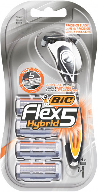 Станки одноразовые BIC Flex 5 Hybrid со сменными картриджами 4 шт. - фото 1