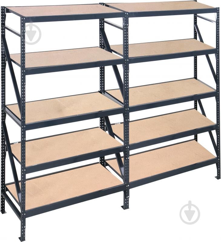 Стелаж «Атлант-400» 2 секции на 10 полок ДСП 1800x2520x550 мм графит - фото 1 Стелаж «Атлант-400» 2 секции на 10 полок ДСП 1800x2520x550 мм графит - фото 1