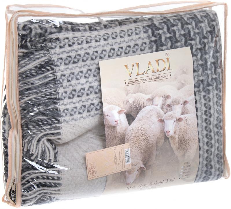 Плед Cappuccino 200x220 см белый с черным Vladi - фото 3