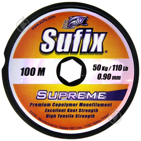 Волосінь  Sufix Supreme 100м 0.25мм 4.5кг DS1SU025024A9C - фото 1