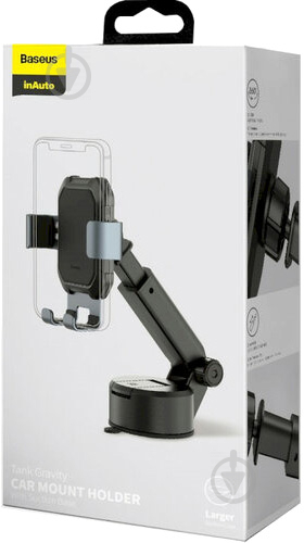 Тримач для телефона BASEUS Тank gravity car mount holder Tarnish Black (SUYL-TK01) чорний - фото 6