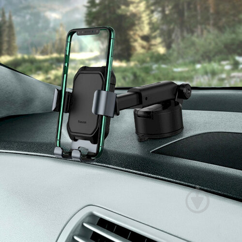 Тримач для телефона BASEUS Тank gravity car mount holder Tarnish Black (SUYL-TK01) чорний - фото 5