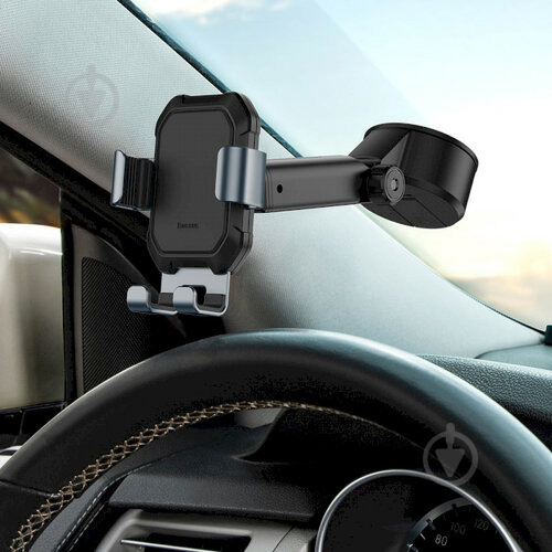 Тримач для телефона BASEUS Тank gravity car mount holder Tarnish Black (SUYL-TK01) чорний - фото 4