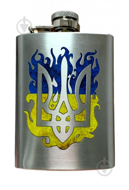 Фляга 4PROFI Тризуб огненный 9OZ 255 мл - фото 1 Фляга 4PROFI Тризуб огненный 9OZ 255 мл - фото 1