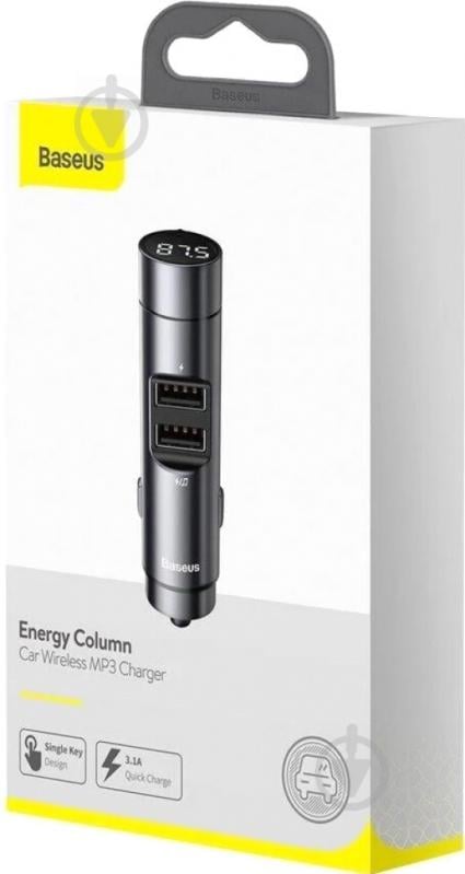 FM-трансмиттер BASEUS Energy Column MP3 Charger (CCNLZ-0G) Dark grey - фото 7