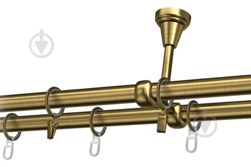 Комплект потолочный Cardinal Калисто двойной d16 мм 160 см античное золото - фото 1