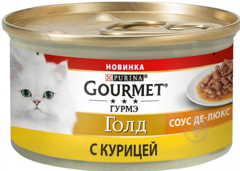 Корм Gourmet Gold Соус Де-Люкс с курицей 85 г - фото 1