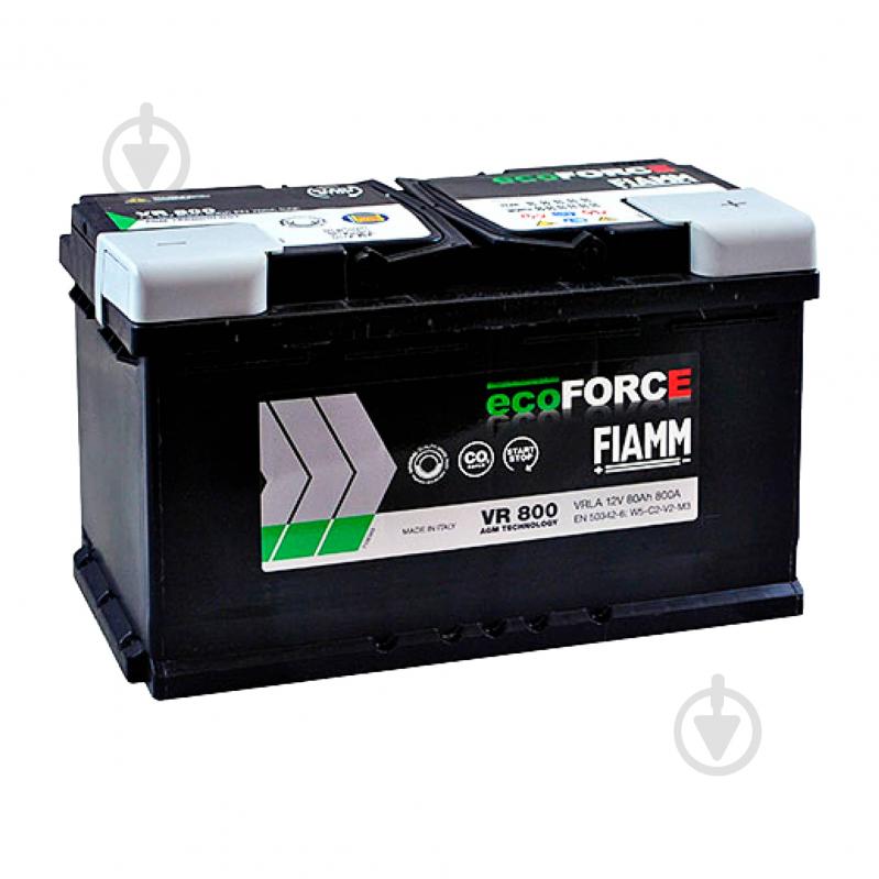 АккумуляторавтомобильныйFiammEcoforceSTART-STOPAGM80Ah800A12V«+»справа(FIM7906201)