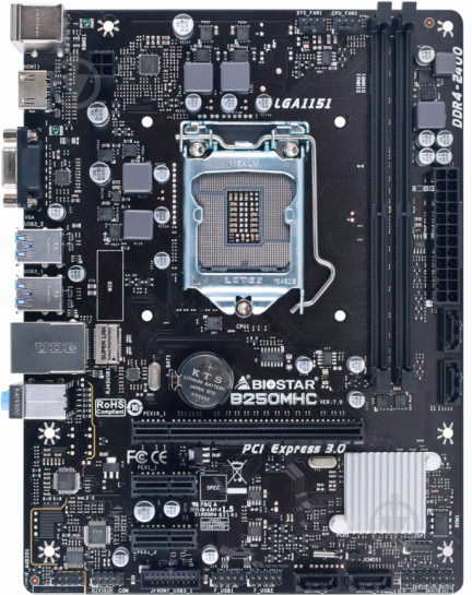 Материнская плата Biostar B250MHC (Socket 1200, Intel B250, mirco ATX) - фото 2