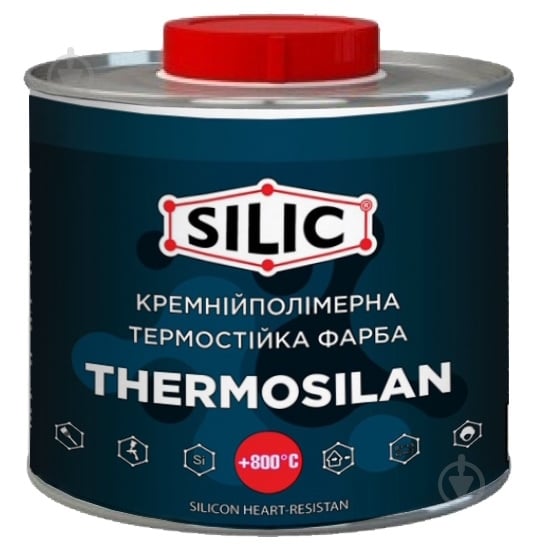 Краска SILIC Thermosilan термостойкая черная мат 0,2 л - фото 1