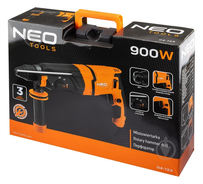 Перфоратор NEO tools SDS+ 900 Вт 3,5 Дж 04-723 - фото 11