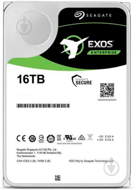 Жесткий диск Seagate Exos X16 16 ТБ 3,5" SAS (SCSI) (ST16000NM002G) silver - фото 1