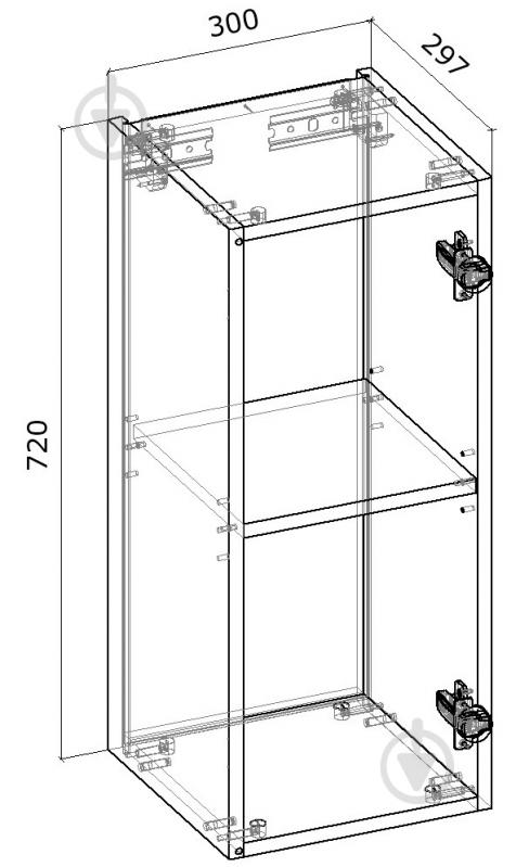 Шкаф верхний Грейд распашной 300x720x300 мм орех лесной - фото 2