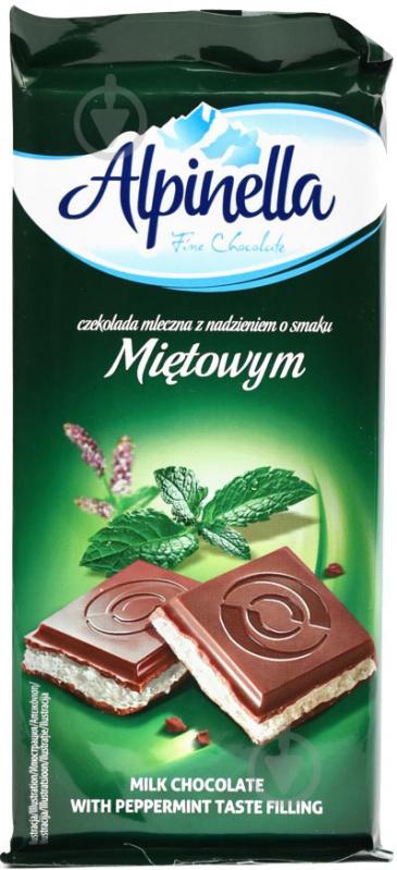 Шоколад Alpinella с мятной начинкой 90 г - фото 1