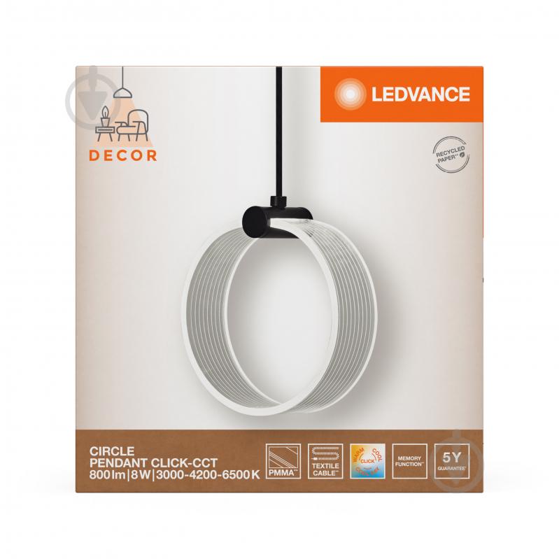 Підвіс Ledvance Decor Circle 1XPendant Click CCT 3000/4200/6500K 8 Вт чорний - фото 19