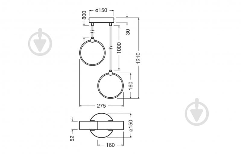 Підвіс Ledvance Decor Circle 2XPendant Click CCT 3000/4200/6500K 14 Вт чорний - фото 26