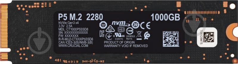 SSD-накопичувач Micron 1000GB M.2 PCI Express 3.0 x4 NAND TLC (CT1000P5SSD8) - фото 2