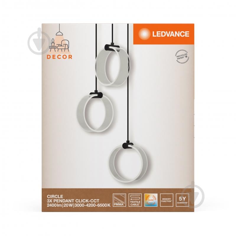 Подвес Ledvance Decor Circle 3XPendant PL Click CCT 20 Вт черный - фото 9