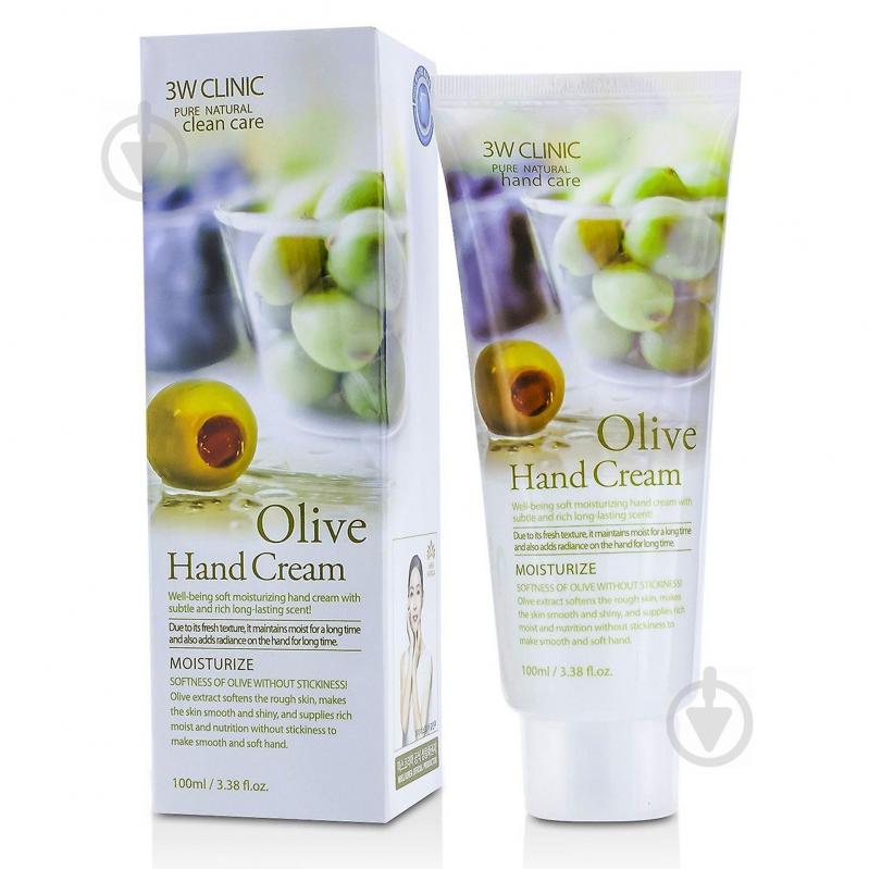 Крем для рук 3W Clinic зволожувальний Олива Olive Hand Cream 100 мл - фото 1