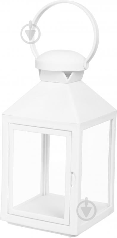 Подсвечник-фонарь пустой квадрат 10х10х20 см белый Pako-If - фото 1