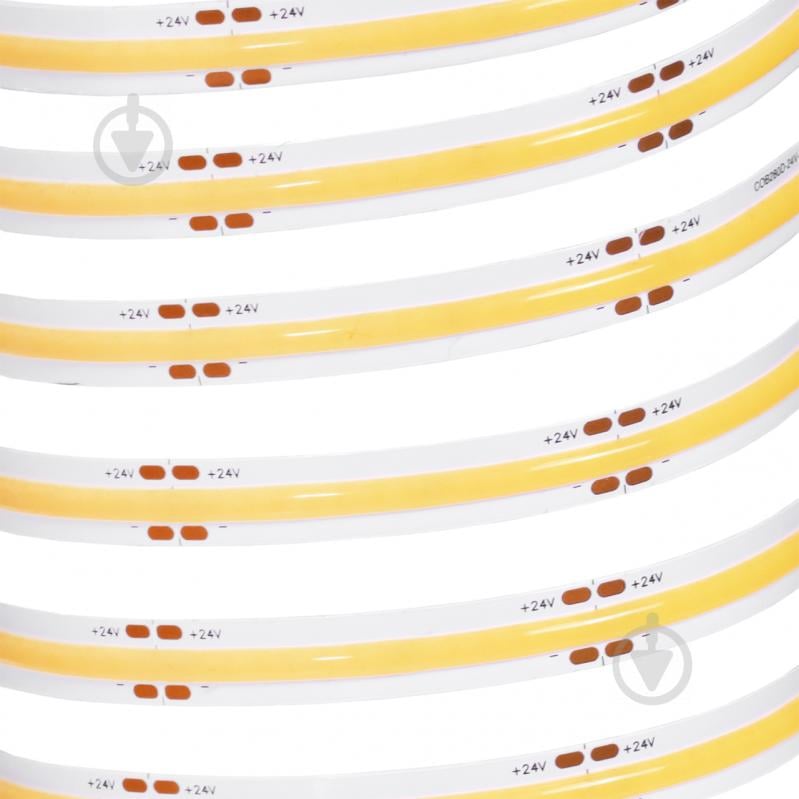 Стрічка світлодіодна Hopfen 12 Вт IP20 24 В теплий COB, 384LED/m, 24V,10W/m; - фото 4