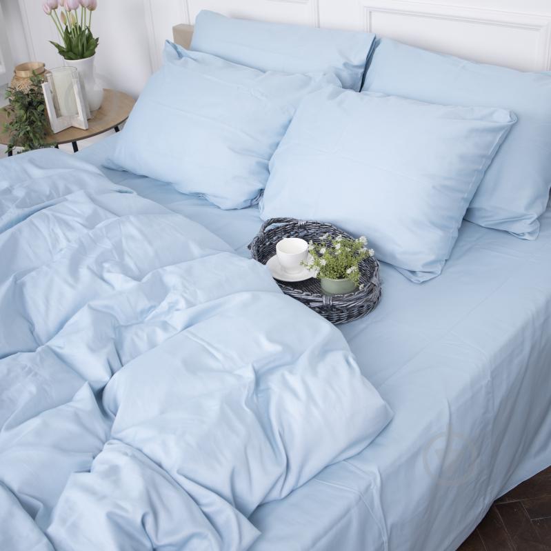 Комплект постельного белья MirSon 110х140 см Royal Soft 0842 Light Blue Сатин светло-голубой - фото 4